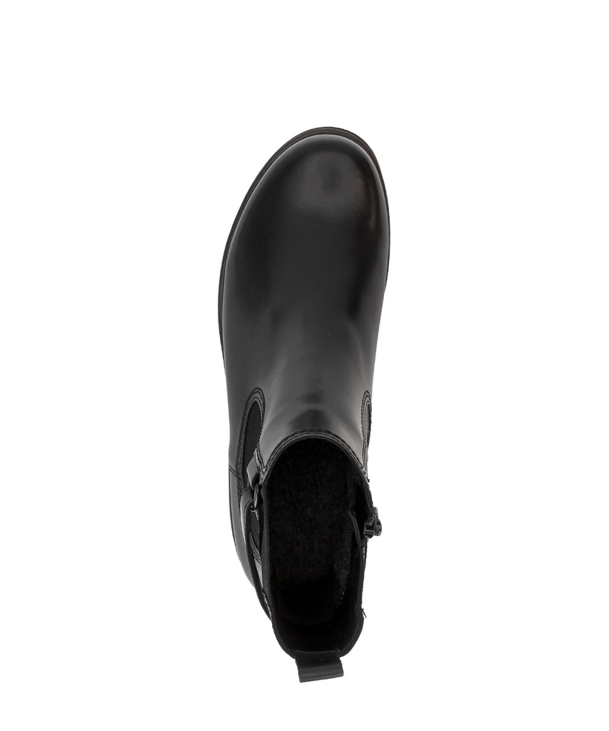 Gabor Black Leather Ankle Boot|802301001