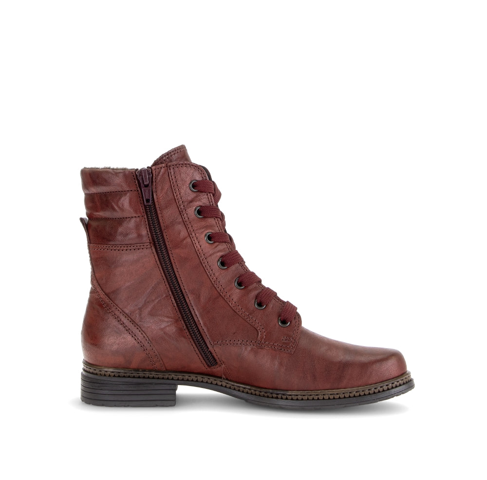 Gabor Burgundy Leather Laced Ankle Boot|802302004