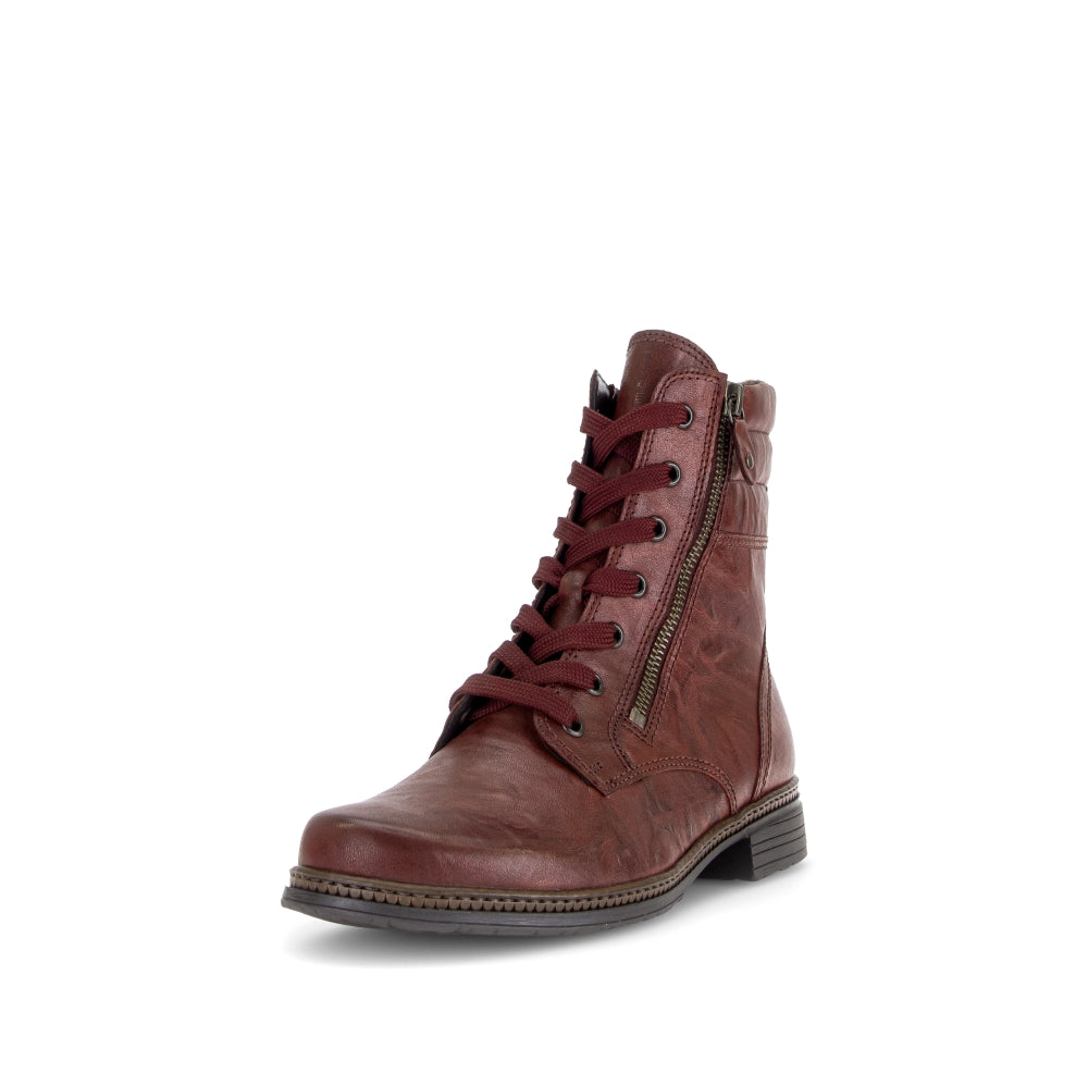 Gabor Burgundy Leather Laced Ankle Boot|802302004