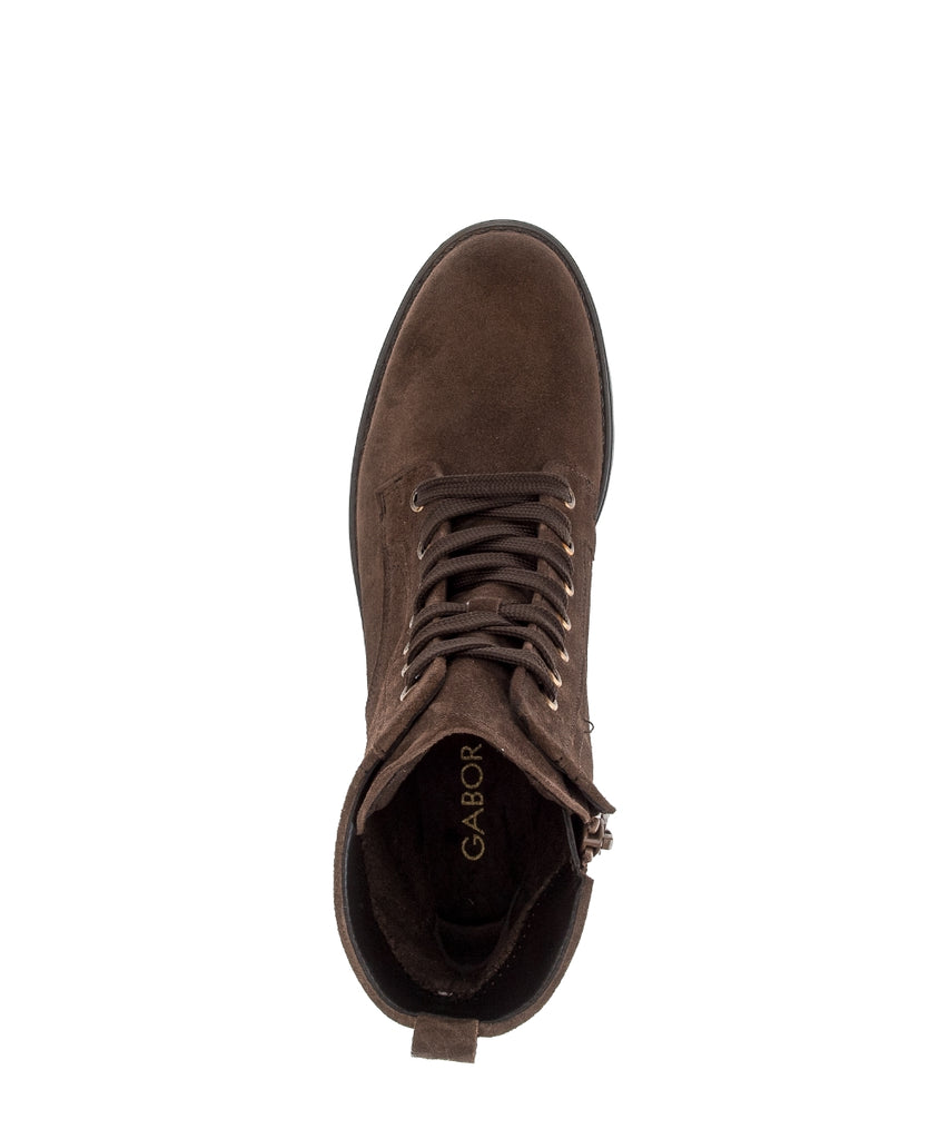 Gabor Brown Suede Laced Ankle Boot|802702002