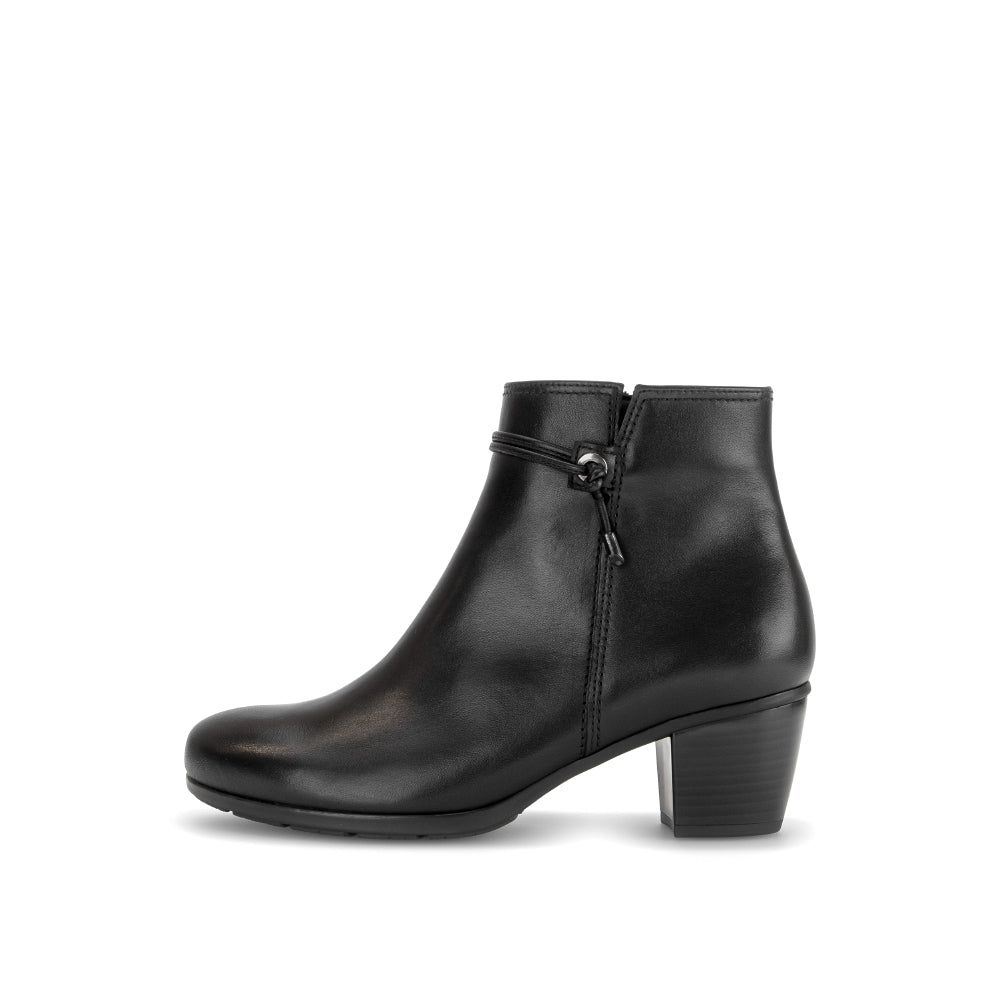 Gabor Black Leather Ankle Boot|802901002