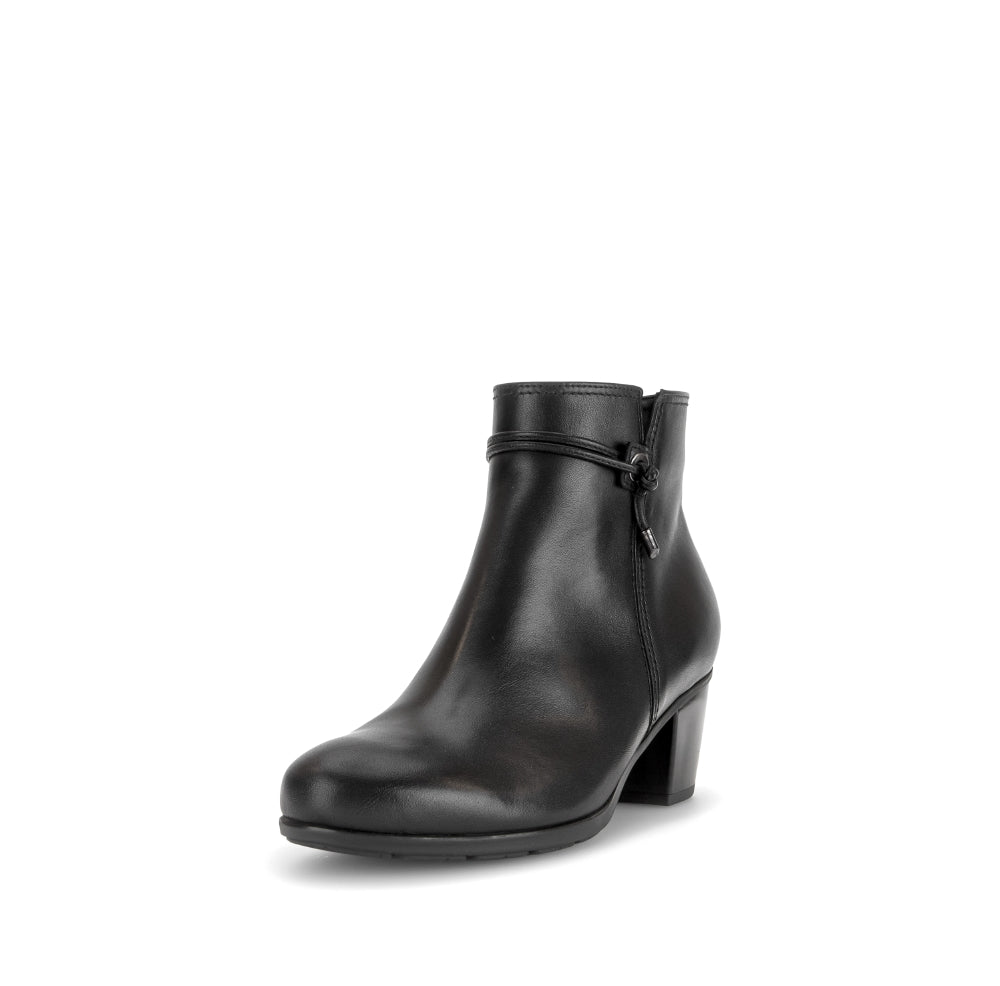 Gabor Black Leather Ankle Boot|802901002