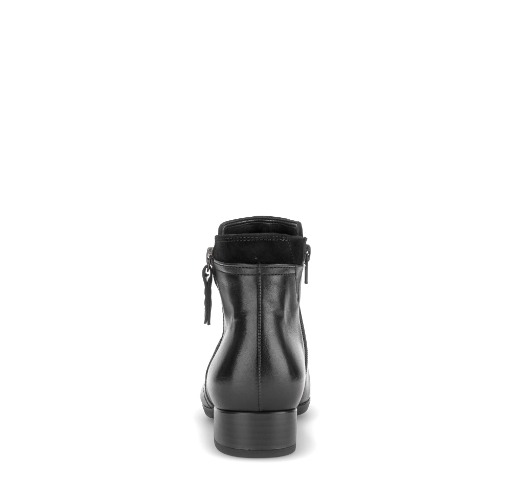 Gabor Black Leather Ankle Boot|803102001