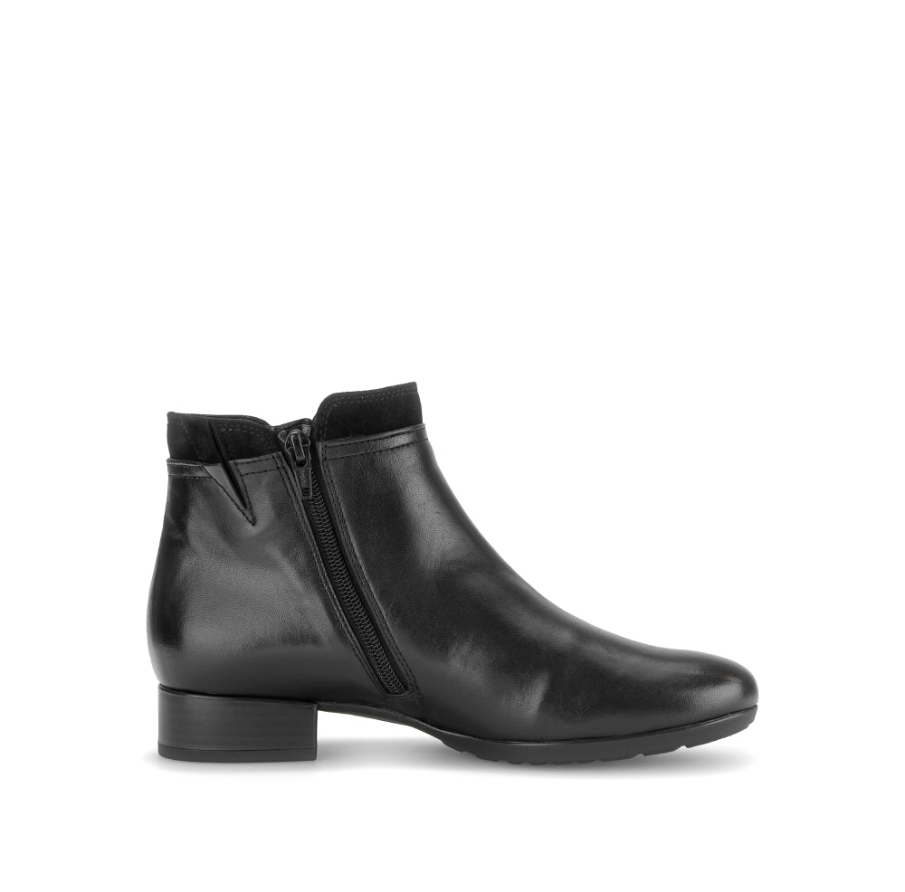Gabor Black Leather Ankle Boot|803102001