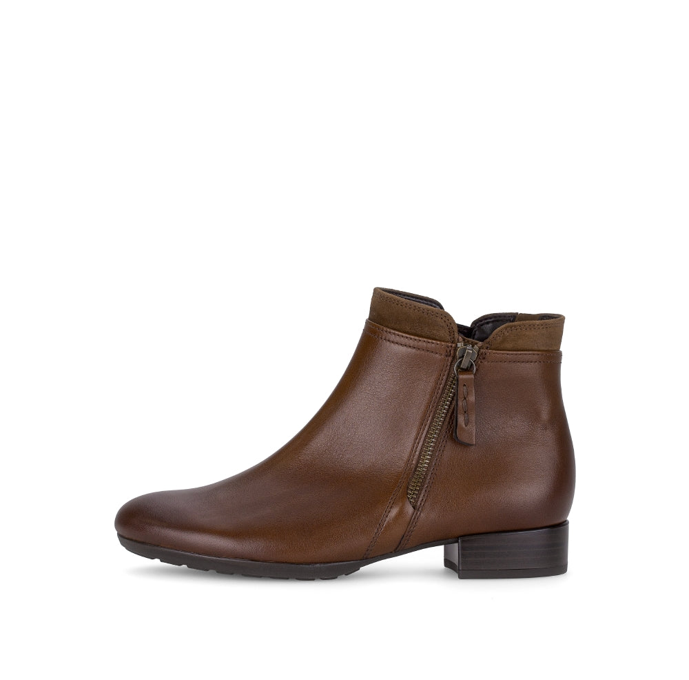 Gabor Brown Leather Ankle Boot|803102003