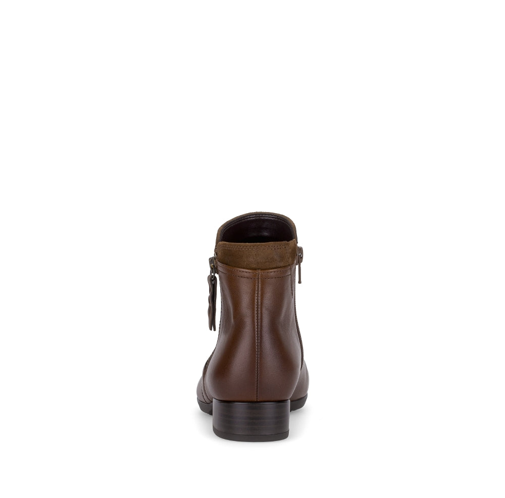 Gabor Brown Leather Ankle Boot|803102003