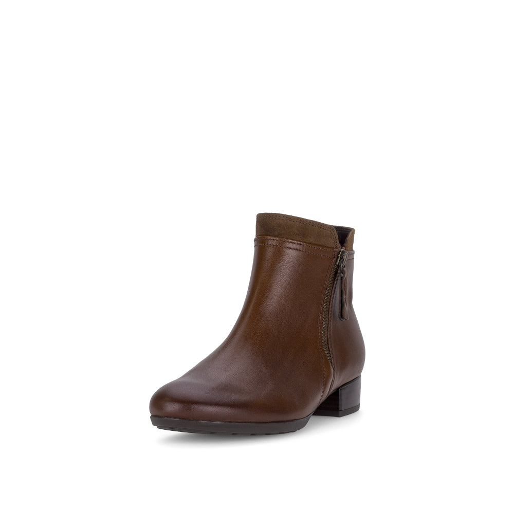 Gabor Brown Leather Ankle Boot|803102003