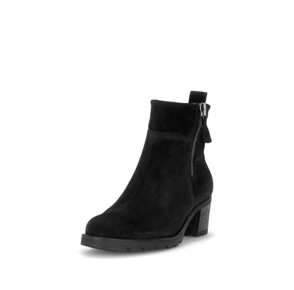Gabor Black Suede Ankle Boot|803202002