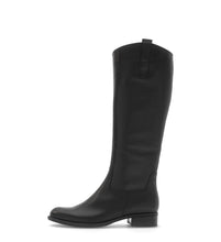 Load image into Gallery viewer, Black knee-high boot on a white background
