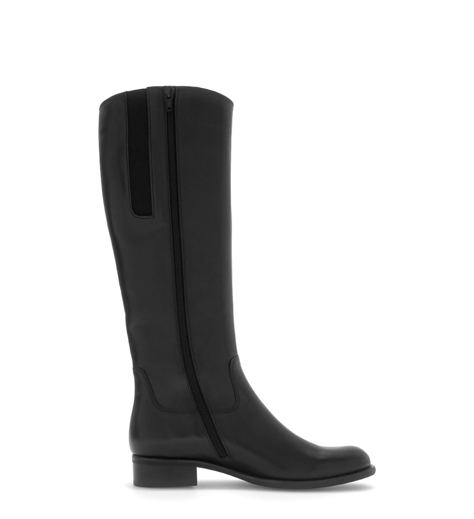 Gabor Black Leather Knee High Boot|803504005