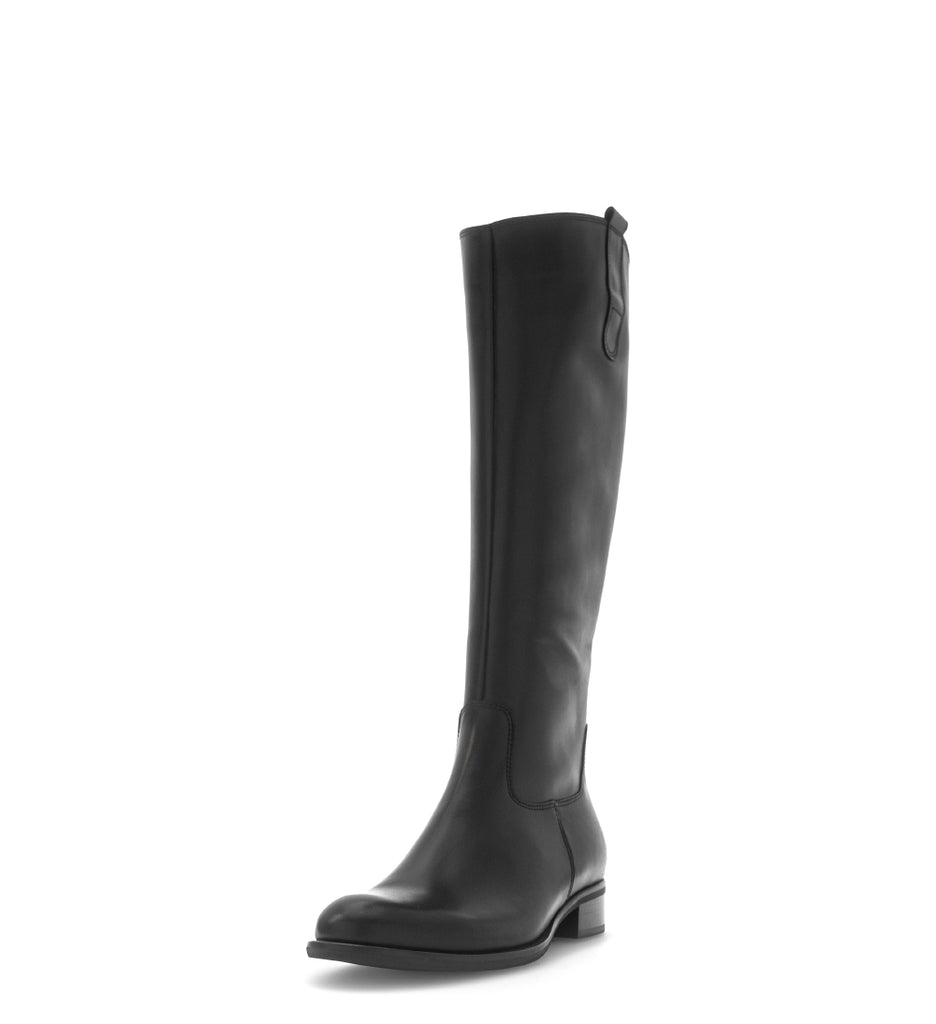 Gabor Black Leather Knee High Boot|803504005