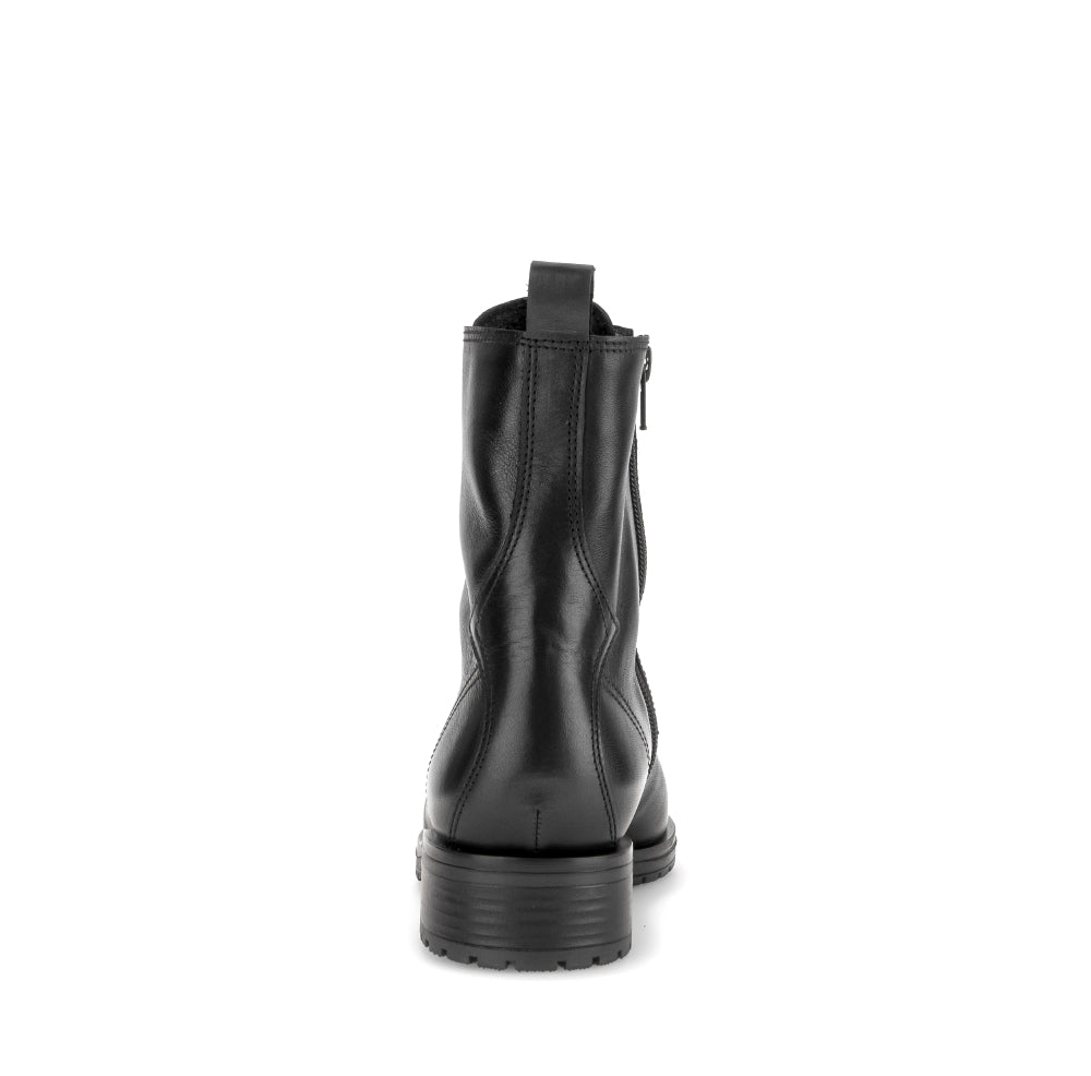 Gabor Black Leather Laced Ankle Boot|803902001