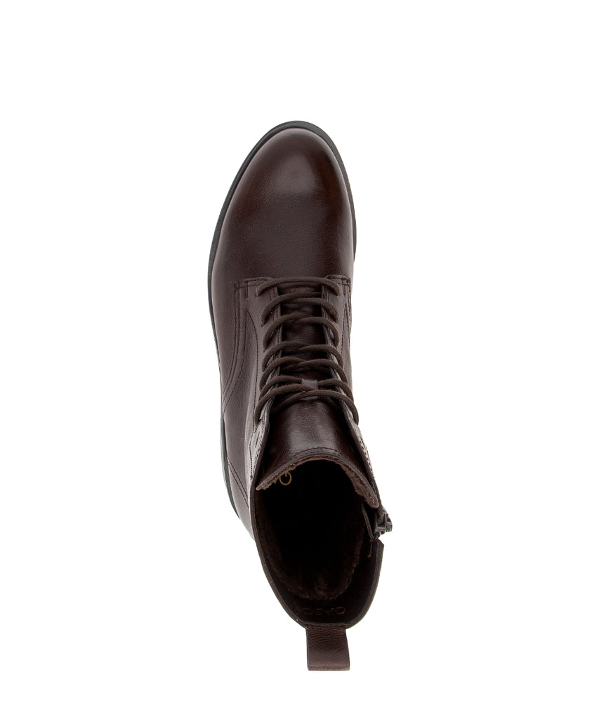 Gabor Brown Leather Laced Ankle Boot|803902006