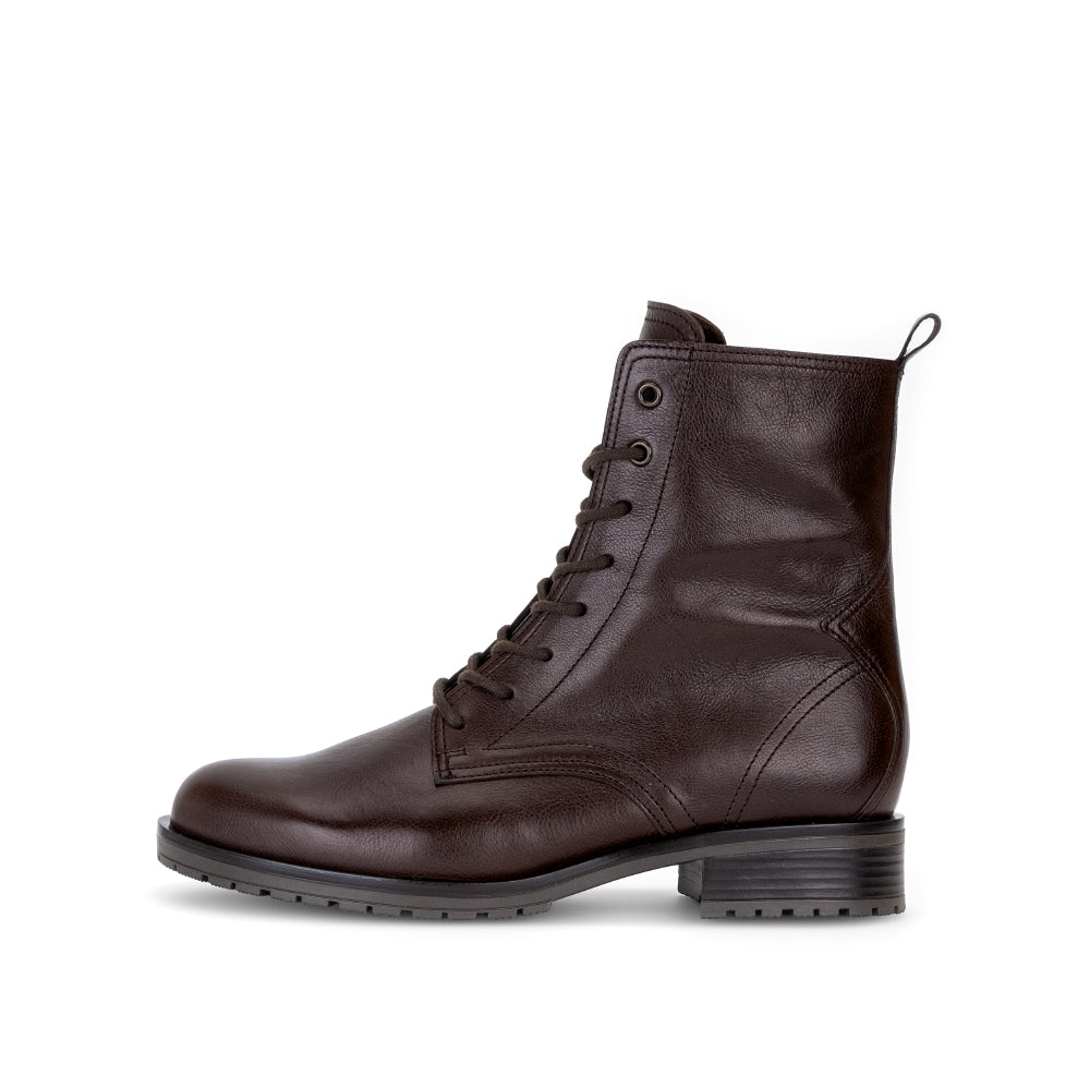 Gabor Brown Leather Laced Ankle Boot|803902006