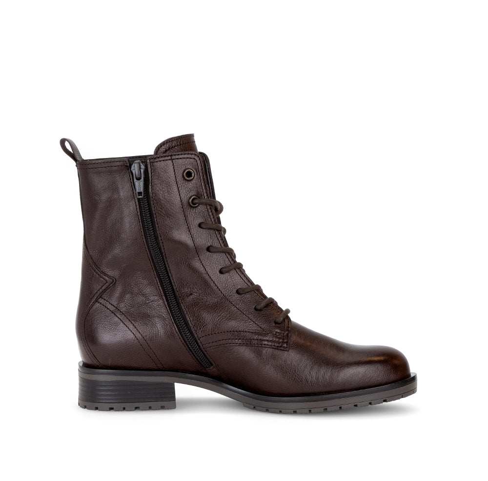 Gabor Brown Leather Laced Ankle Boot|803902006
