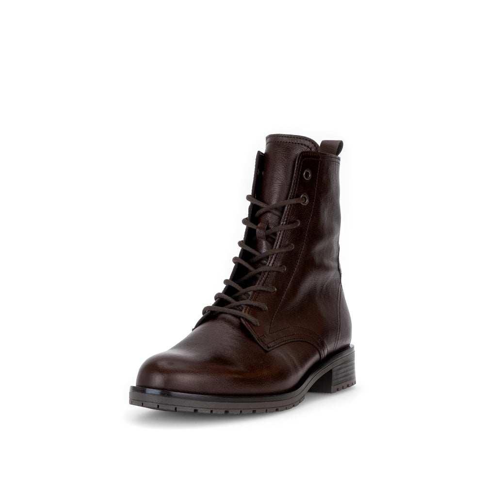 Gabor Brown Leather Laced Ankle Boot|803902006
