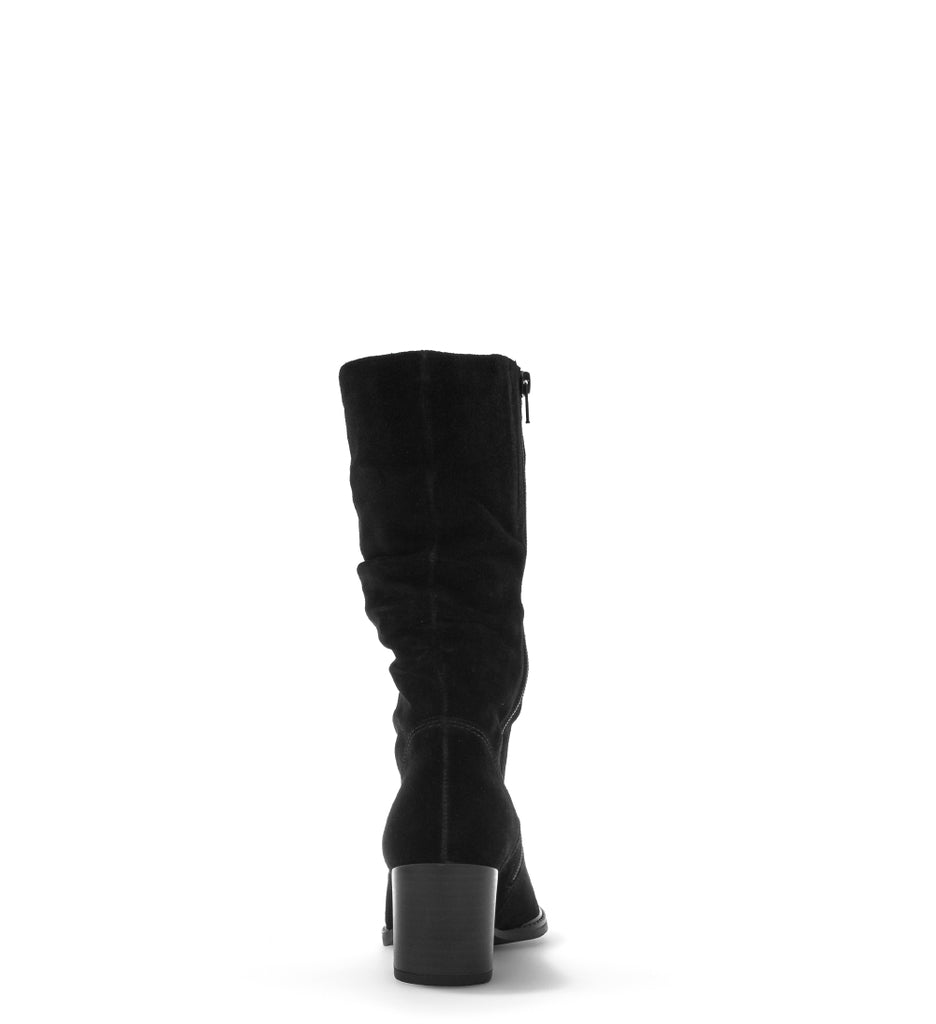 Gabor Black Suede Mid Ankle Boot|804102003