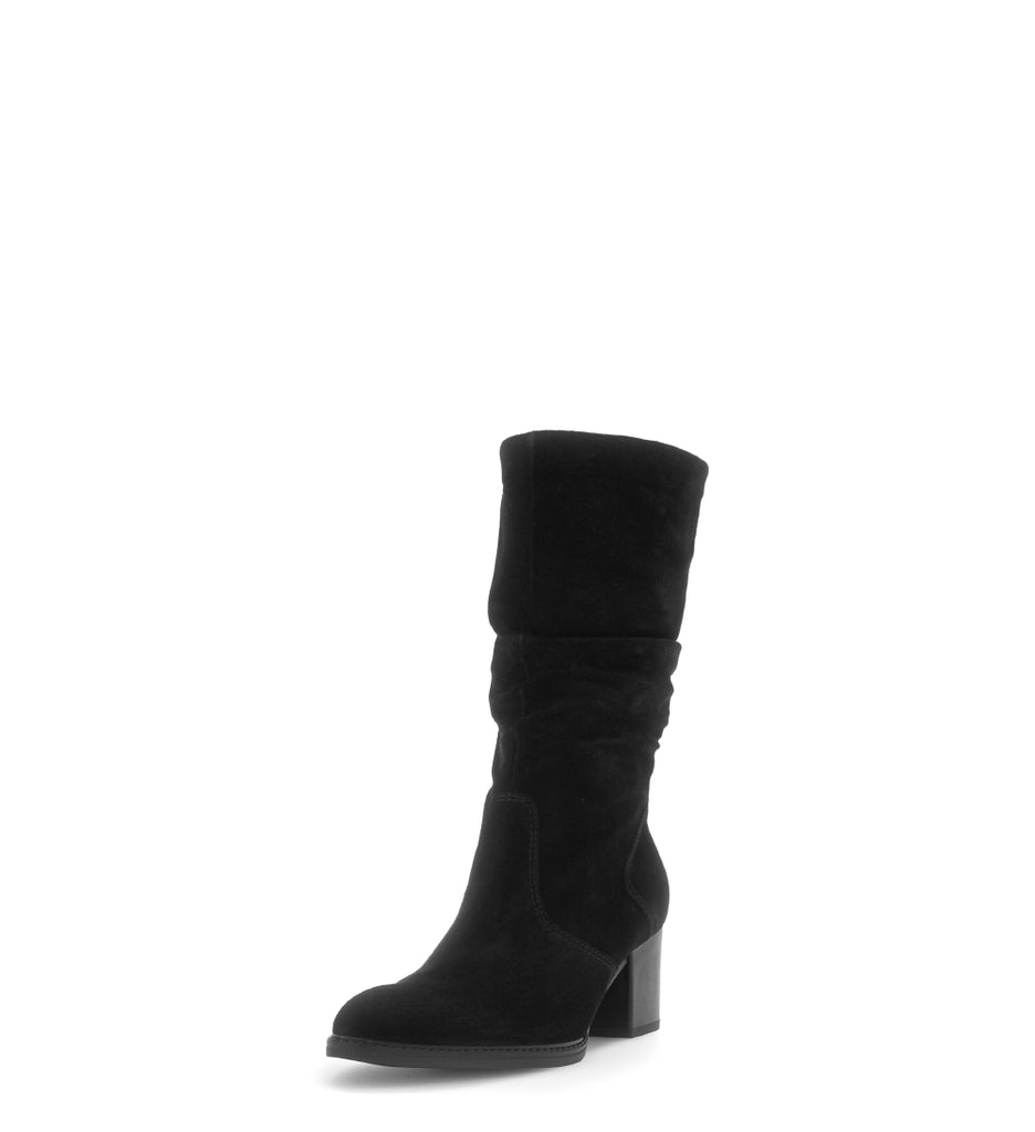 Gabor Black Suede Mid Ankle Boot|804102003