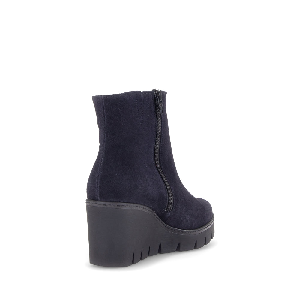Gabor Black Suede Wedge Ankle Boot|804501001