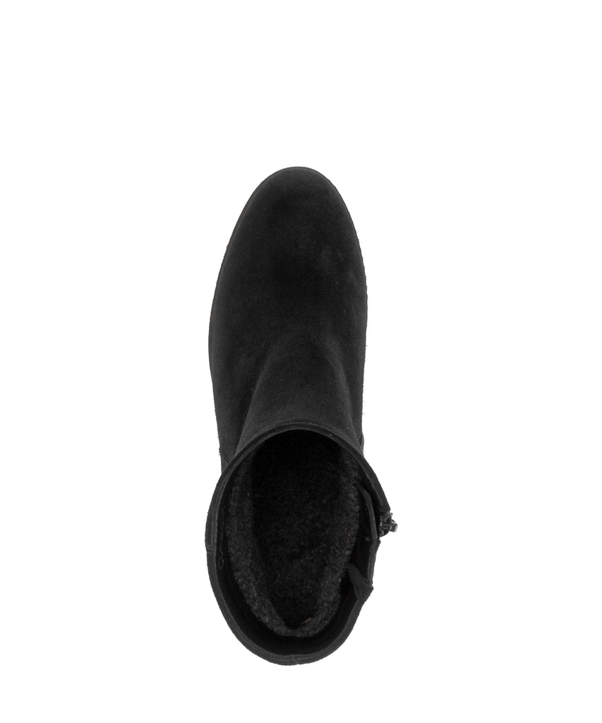 Gabor Black Suede Wedge Ankle Boot|804501002