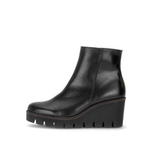 Load image into Gallery viewer, Gabor Black Leather Wedge Ankle Boot|804501004

