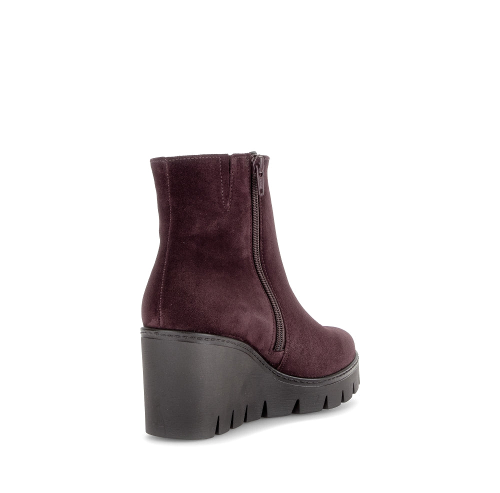 Gabor Brown Suede Wedge Ankle Boot|804501005