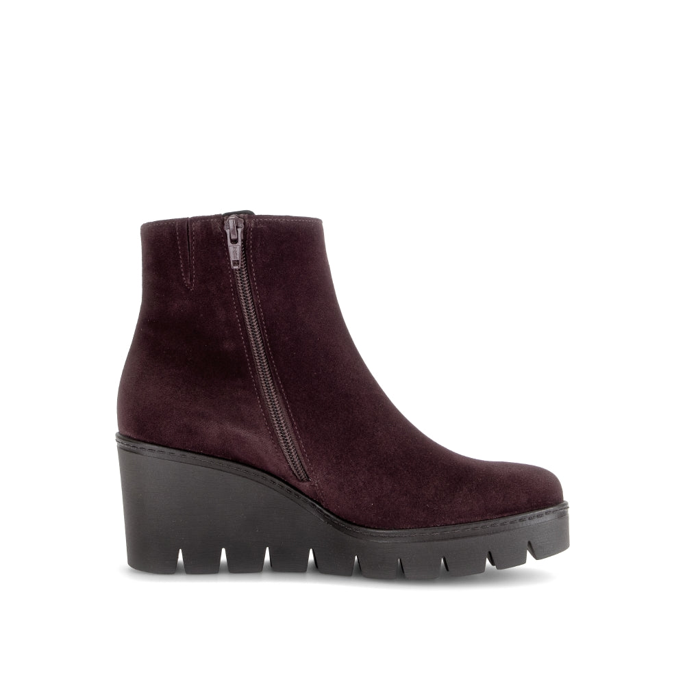 Gabor Brown Suede Wedge Ankle Boot|804501005