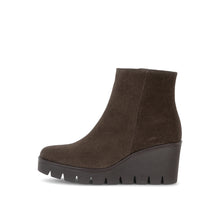 Load image into Gallery viewer, Brown wedge ankle boot on a white background
