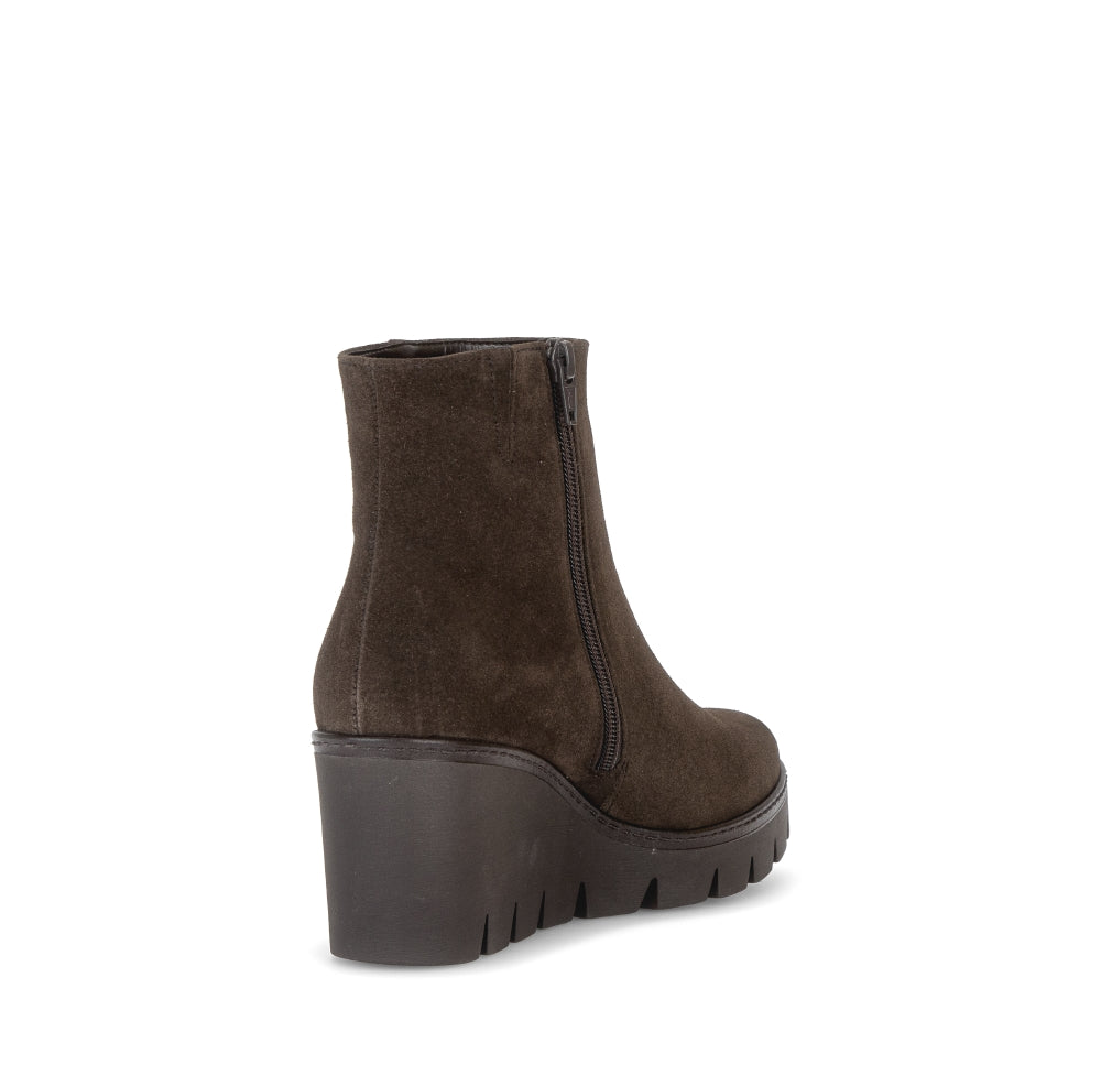 Gabor Brown Suede Wedge Ankle Boot|804501006