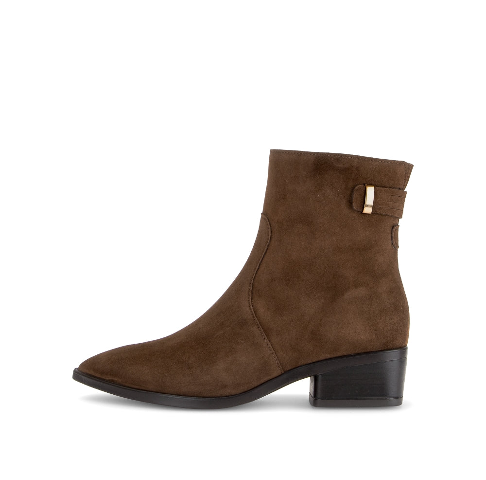Gabor Brown Suede Pointy Ankle Boot|806202005