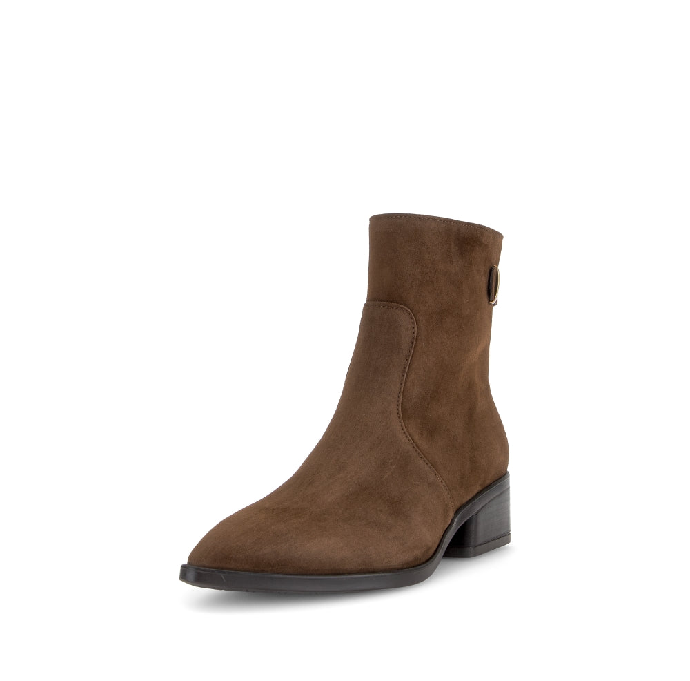 Gabor Brown Suede Pointy Ankle Boot|806202005