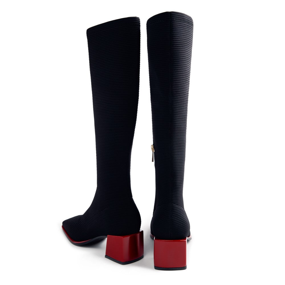 Gioseppo Black Sock Tall Boot|80684BK
