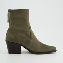 Load image into Gallery viewer, Paul Green Olive Green Suede Ankle Boot|8075070

