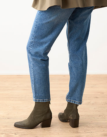 Paul Green Olive Green Suede Ankle Boot|8075070
