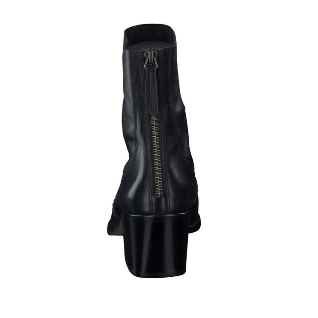 Paul Green Black Leather Ankle Boot|8075000
