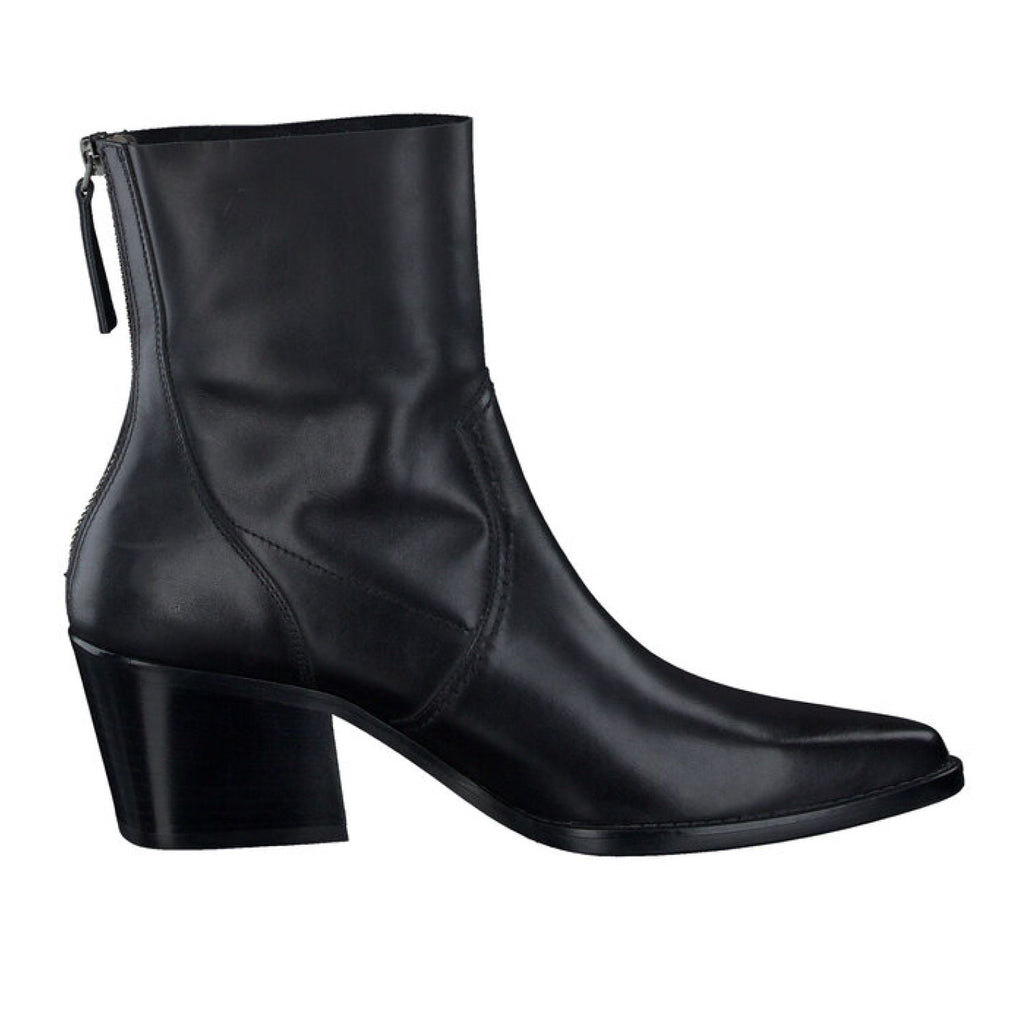 Paul Green Black Leather Ankle Boot|8075000