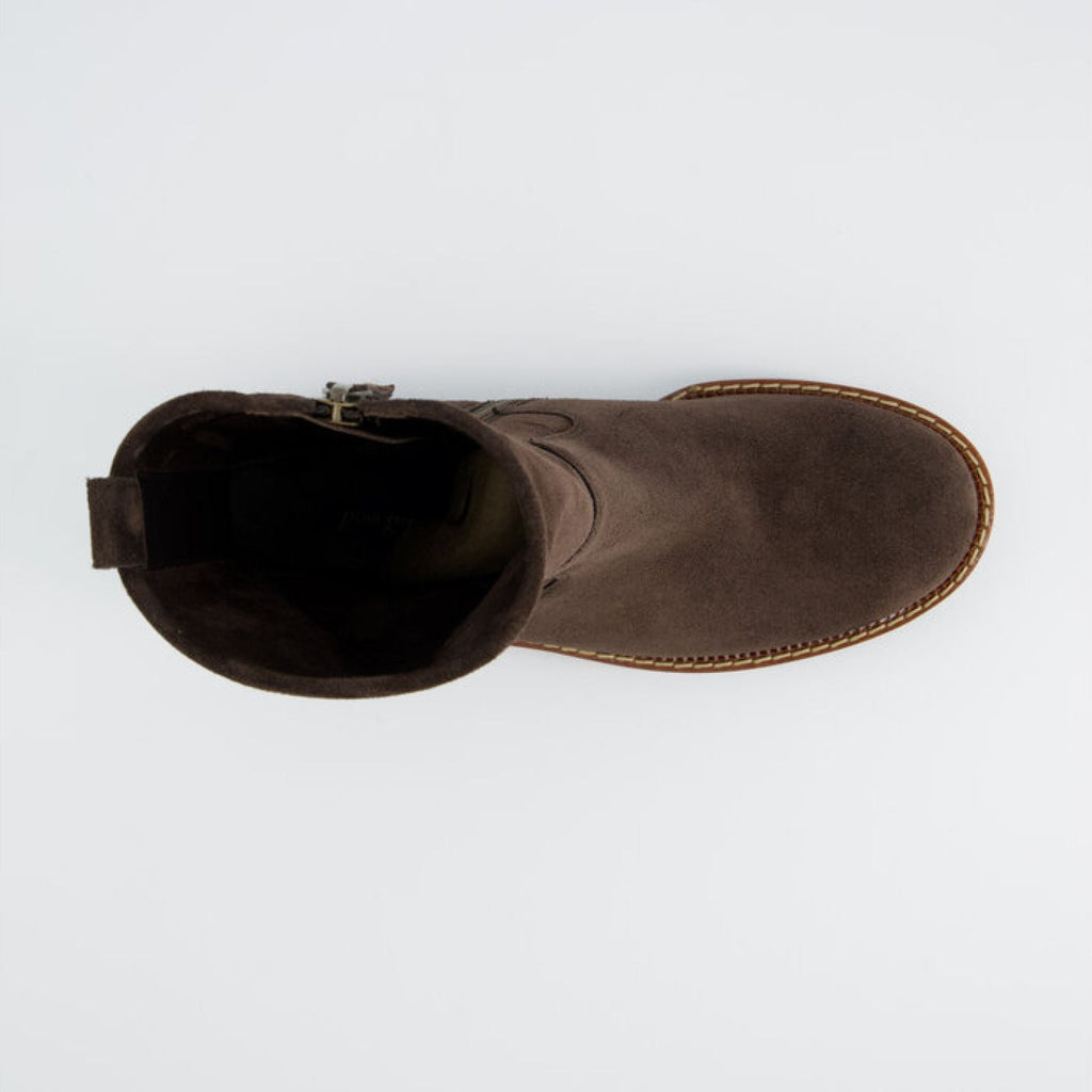 Paul Green Dark Brown Suede Ankle Boot|8133040