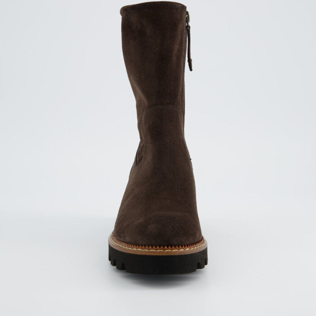 Paul Green Dark Brown Suede Ankle Boot|8133040