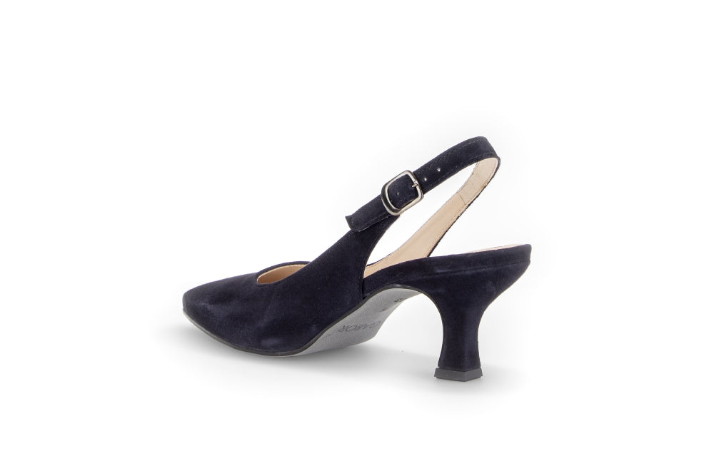 Gabor Navy Nubuck Sling Back|8151016
