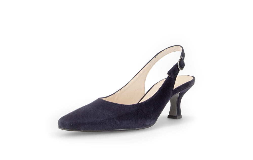 Gabor Navy Nubuck Sling Back|8151016