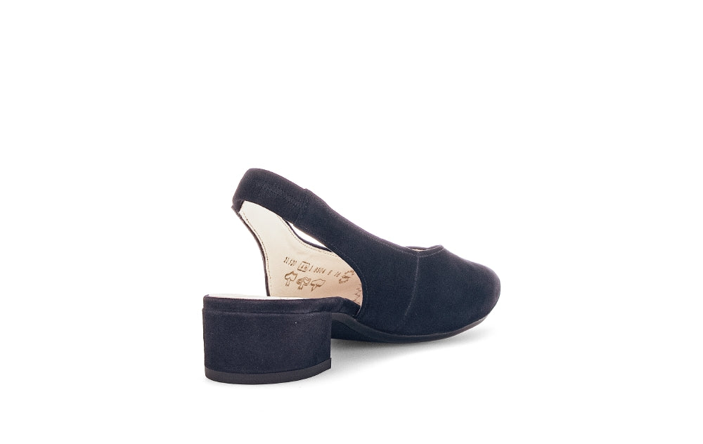 Gabor Navy Suede Sling Back|8152016