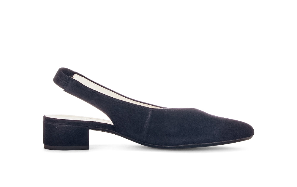 Gabor Navy Suede Sling Back|8152016