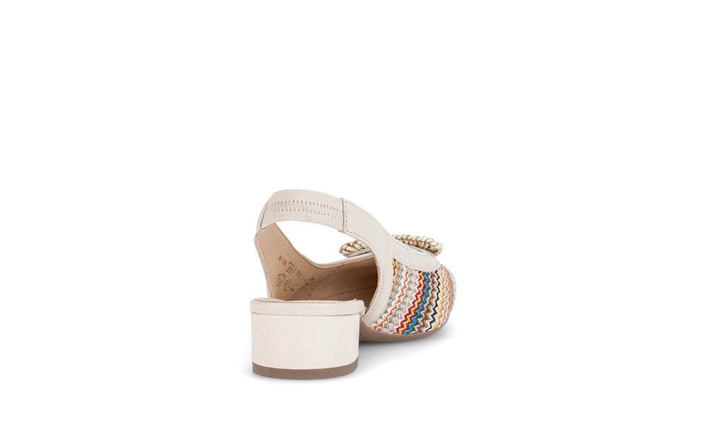 Gabor Multicolor Fabric and Leather Sling Back|8152640