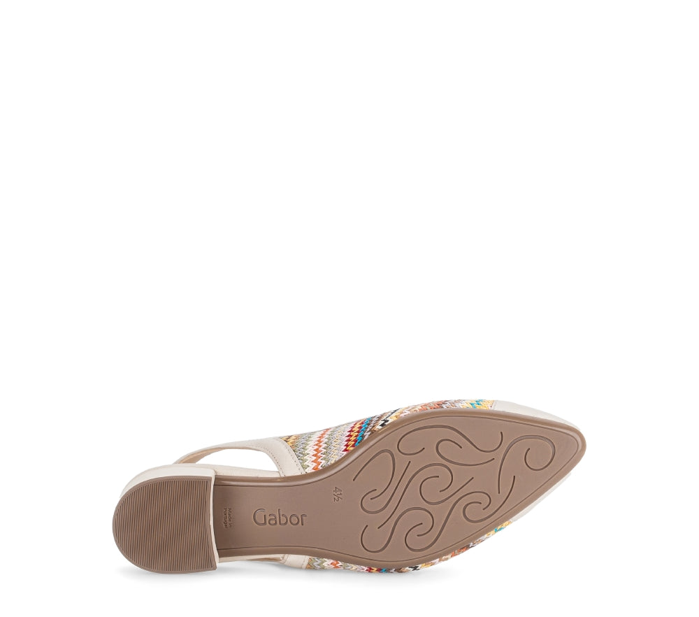 Gabor Multicolor Fabric and Leather Sling Back|8152640
