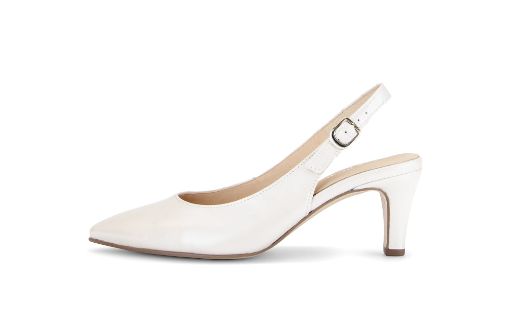 Gabor White Pearl Sling Back|8159061