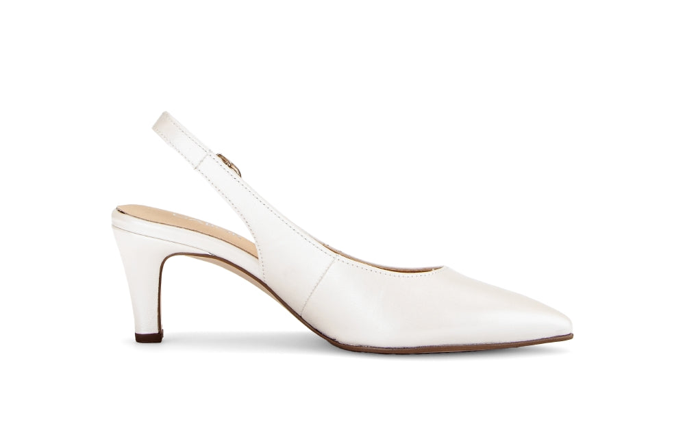Gabor White Pearl Sling Back|8159061