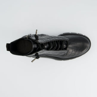 Paul Green Black Reptile Look Ankle Boot|8216058