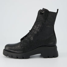 Load image into Gallery viewer, Paul Green Black Reptile Look Ankle Boot|8216058
