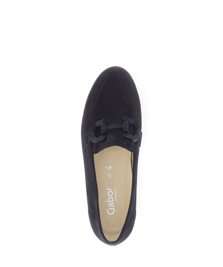 Gabor Navy Suede Comfort Loafer|8241646