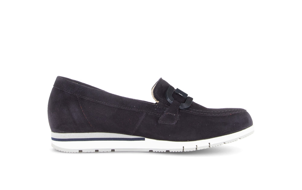 Gabor Navy Suede Comfort Loafer|8241646